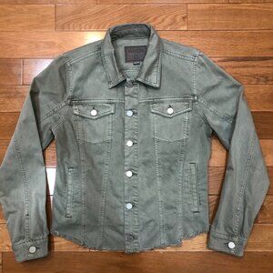 Blank NYC Long Sleeve Button Front Sage Green Denim Jacket Size L